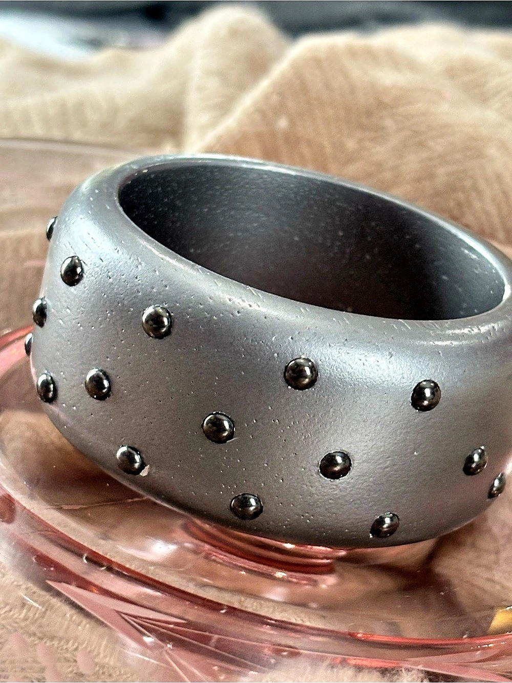 Studded Gray Cuff Bracelet Like New